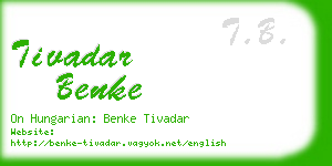 tivadar benke business card